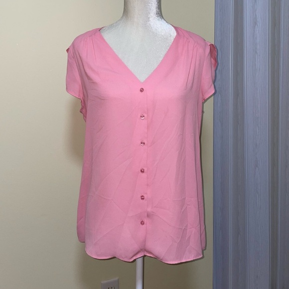 Pink Button-Up Blouse - Picture 1 of 6